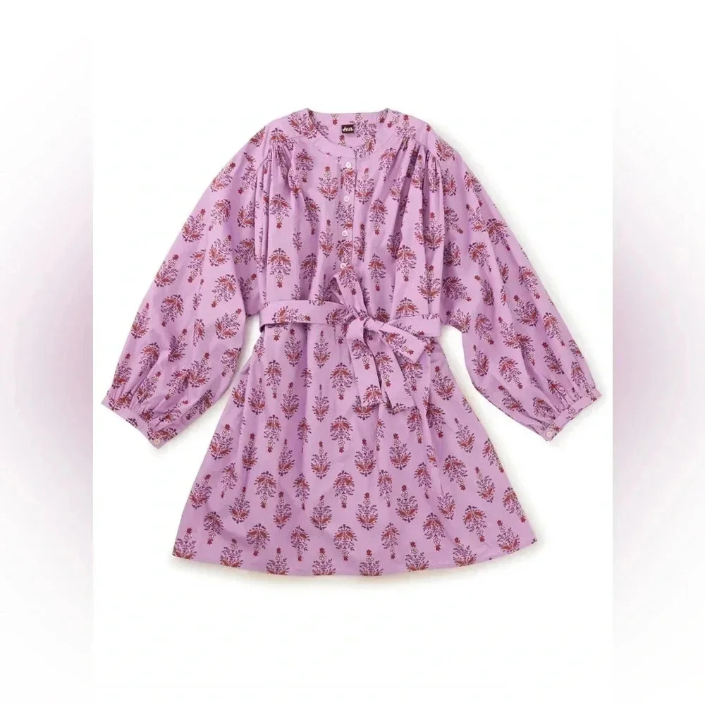 Tea Collection Size XL Purple Adult Tunic Dress in Kalavathi Blockprint NEW!